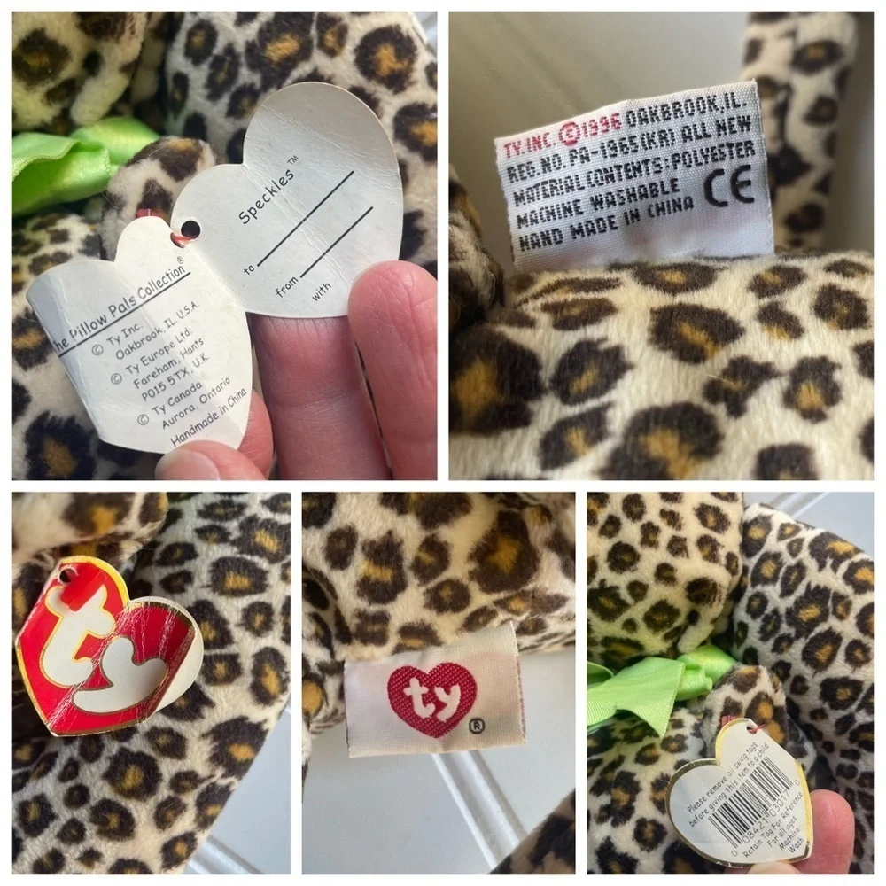Ty SPECKLES Leopard Pillow Pals Plush 1996 Stuffed Animal 13